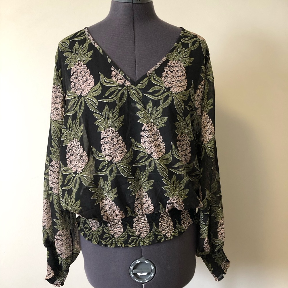 H&M pineapple blouse